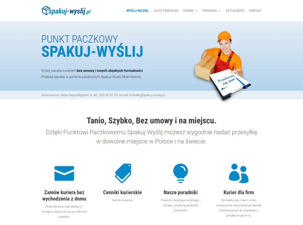 spakuj-wyslij Skierniewice punkt kurierski strona internetowa