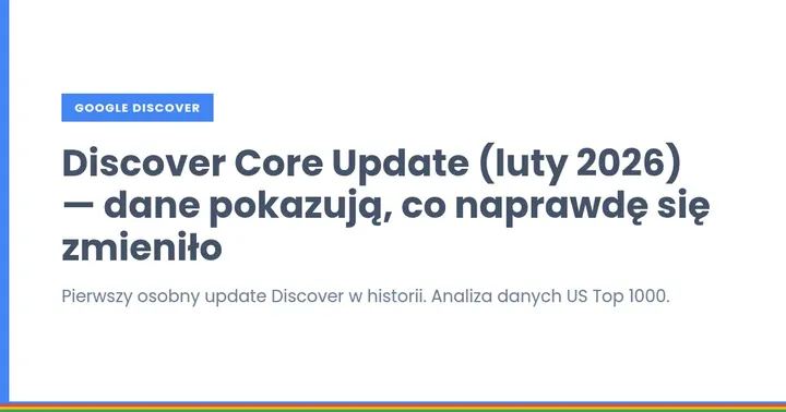 Google Discover Core Update luty 2026 — analiza danych