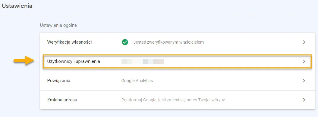 Google Search Console użytkownicy i uprawnienia