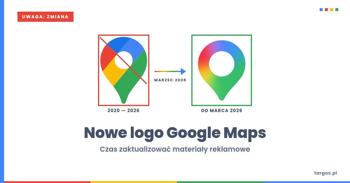 Nowa ikona Google Maps z gradientem 2026 - porównanie starego i nowego logo